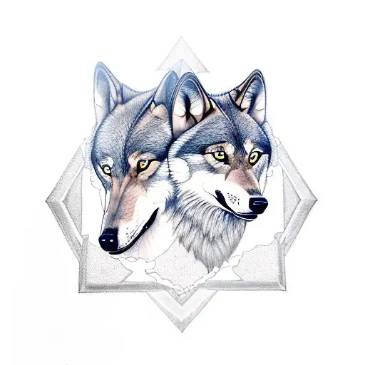 Design A Tattoo Of Two Brothers As Wolves Symbolizing Eternity With A Rose And A Gun With An Arrow