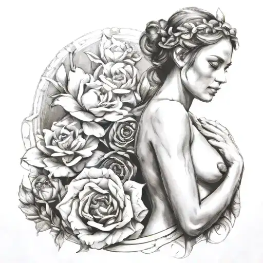 Nude Female Goddess Portrait