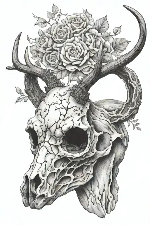 Deer Skull With Bleesing Eyes