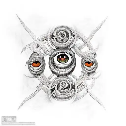 Medusa With The Snakes With Infinity Stones Eyes & Jewels Into Scales