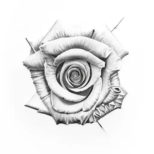 Knife Through Rose And Sunflower