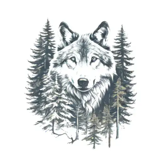 Wolf Above A Forest