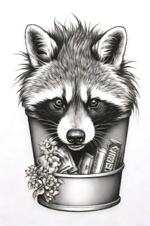 Trash Panda Garbage Trash Can