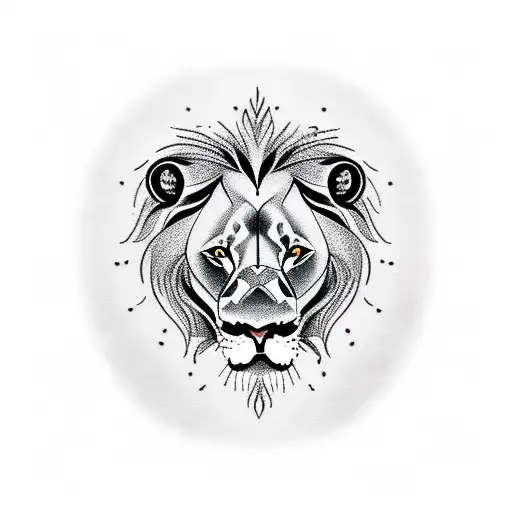 Lion With 5 In One Eye And 7 In Other