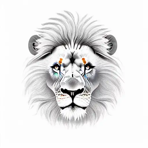 Angry Lion Head Pushing Through Wheat With Large Mane High Resolution