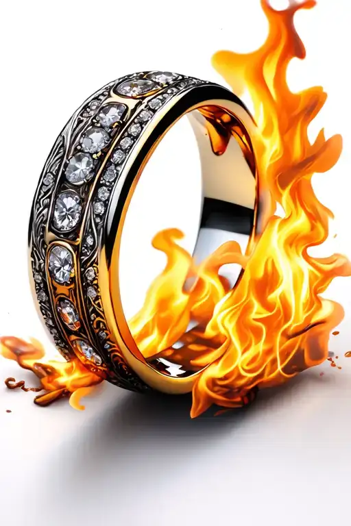 Falling Wedding Band On Fire