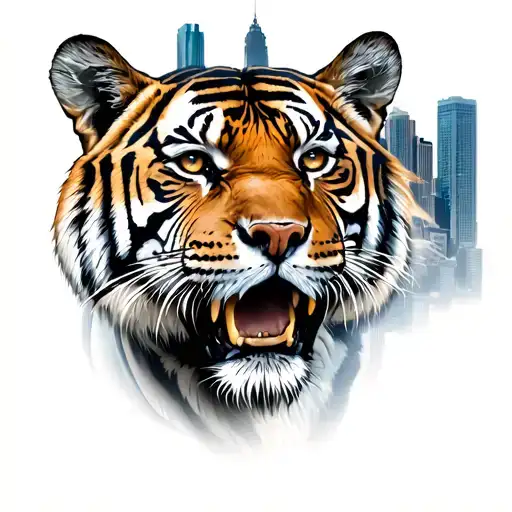 Tiger And Dallas Skyline