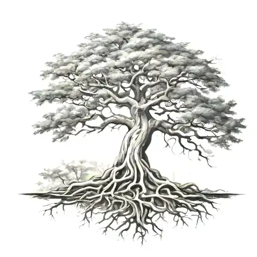 Tree With Strong Roots Reaching Deep