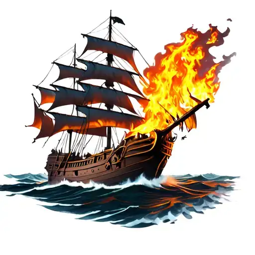 Pirate Ship On Fire