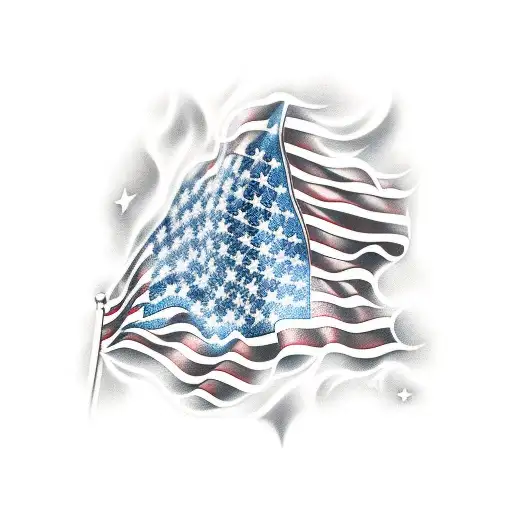 American Football And American Flag