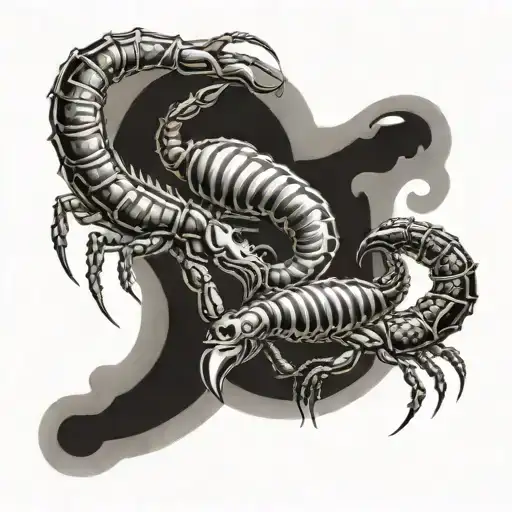 Two Scorpions Chasing Each Other Ying Yang Symbol