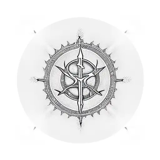 Circle Of Thorns With Chi-rho Catholic Emblem Inside It