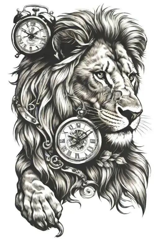 Lion With Clock
