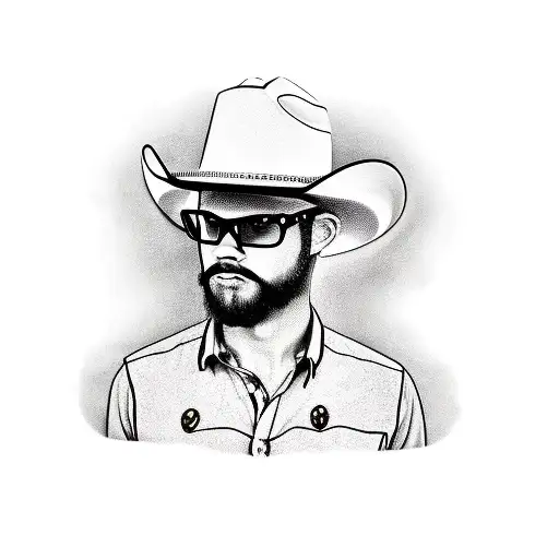 Duck With Cowboy Hat And Glasses