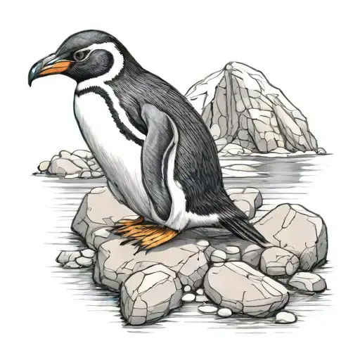 Penguin Offering A Stone