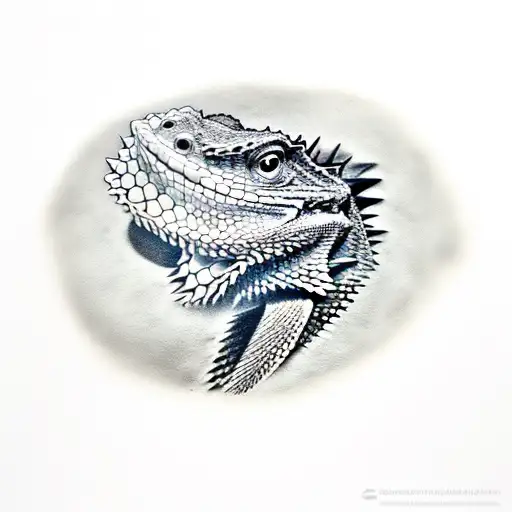 Bearded Dragon Sitting On A Bagel