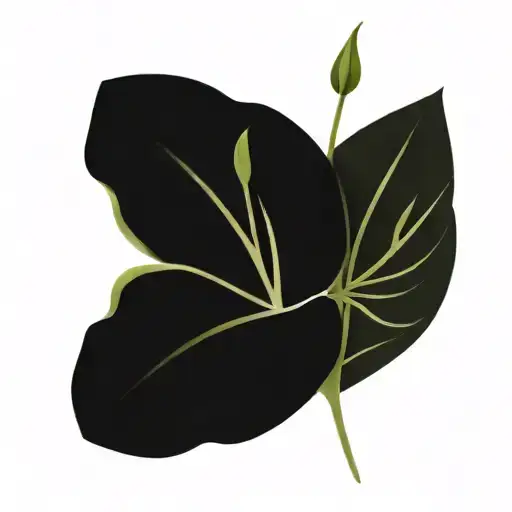 Flower With Leaves Growing