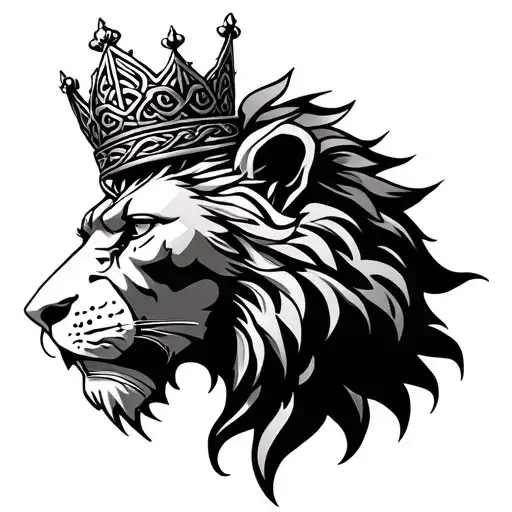 Celtic Lion With Crown Frontal View