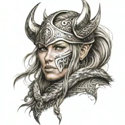 Viking Warrior Woman Face