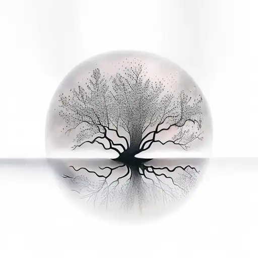 Tree Reflected In Pond