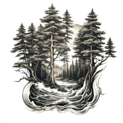Forest And Waves
