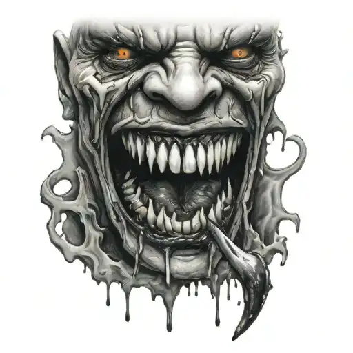 Black Ink Vampire Fangs Blood