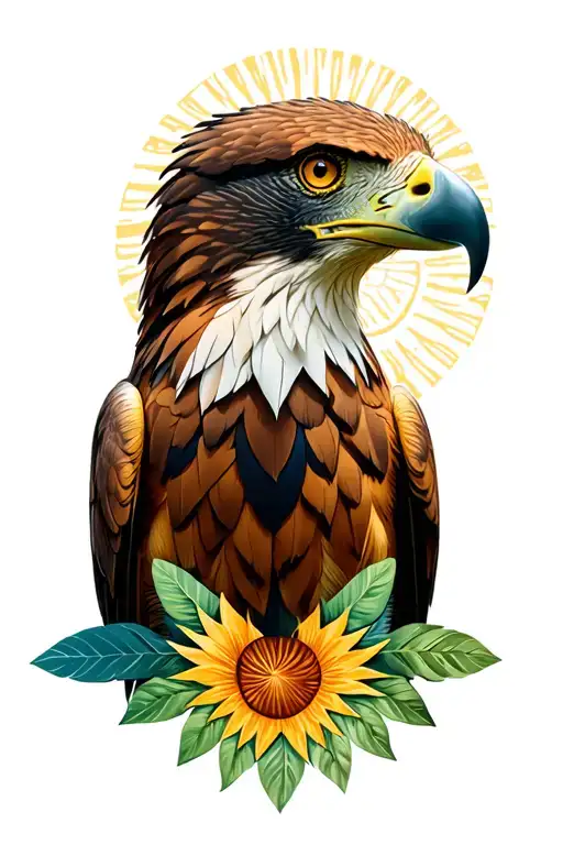 Philippine Eagle With Philippine Sun