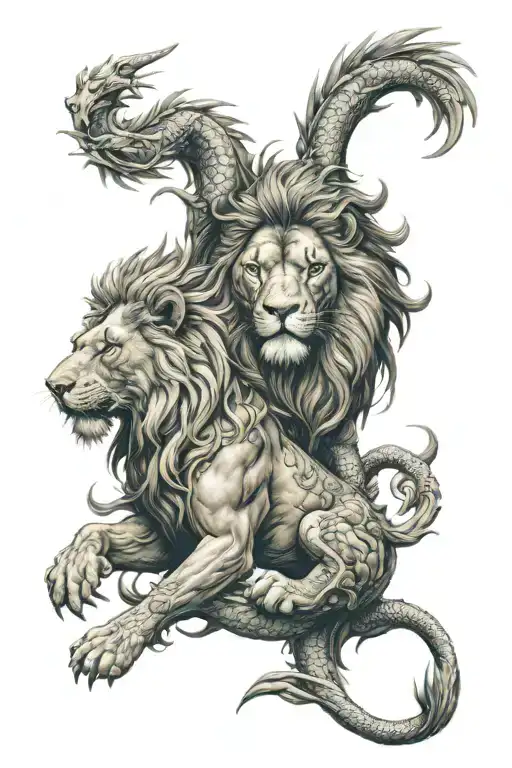 Lion And Dragon Around