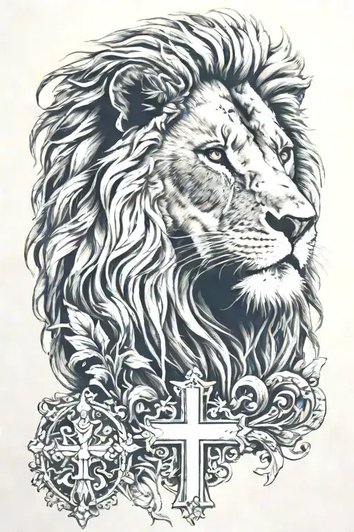 Lion With Cross