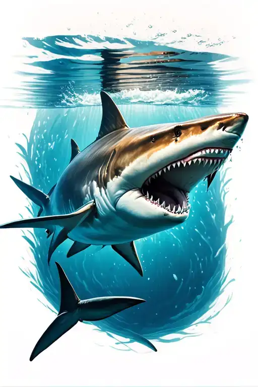 Shark Swimming Tattoo