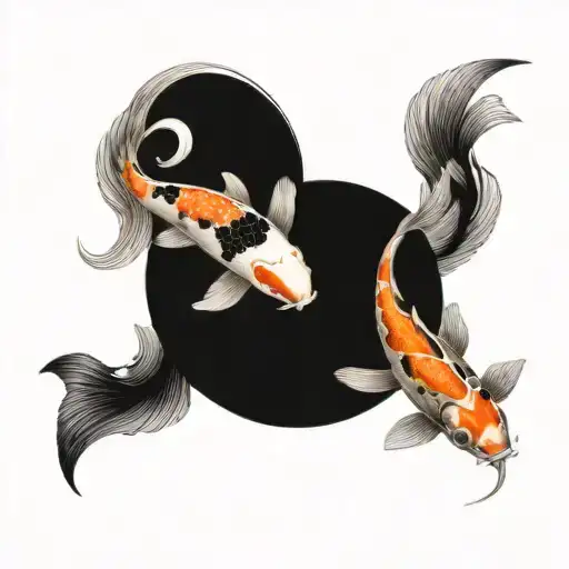 Koi Fish Ying Yang Symbol Formed