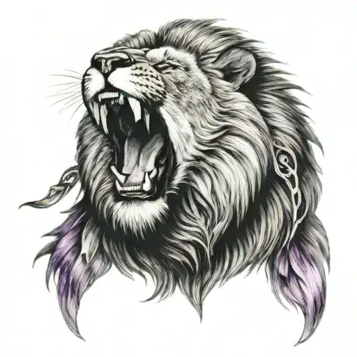 Roaring Lion On Right Chest