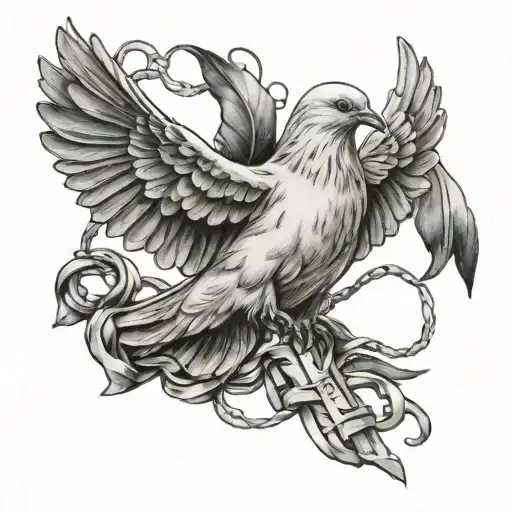 Dove And Cross Intertwined