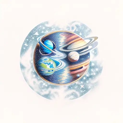 Space With Stars And Planets