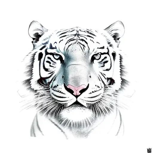 Realistic White Tiger Crawling Down