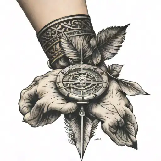 Bracelet On Forearm Over An Arrow