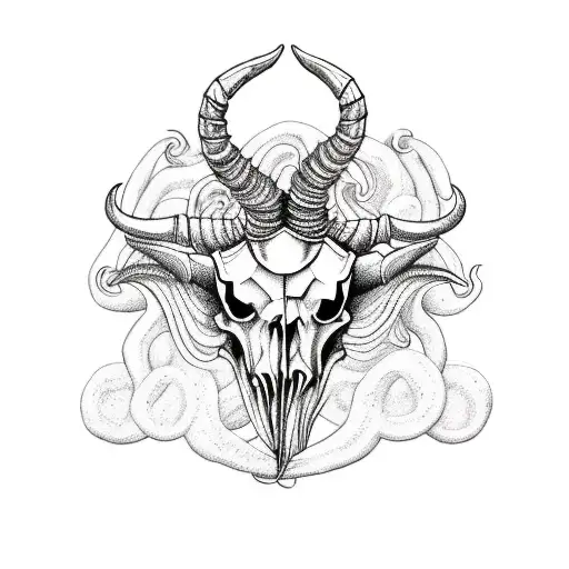 Capricorn With Skull