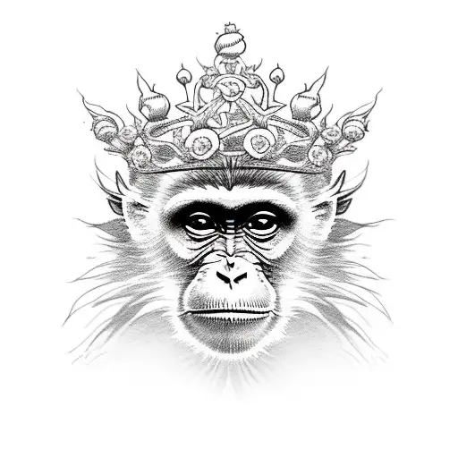 Monkey Queen With Roses And Crown