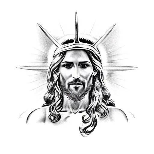 Jesus Wearing Thorn Crown