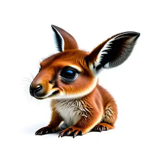 Cute Baby Kangaroo Realistic