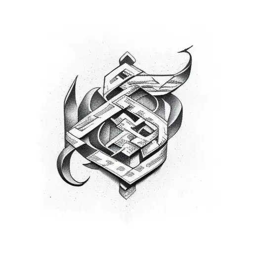 Lettering Tattoo With Letters Forming The Word Hariel