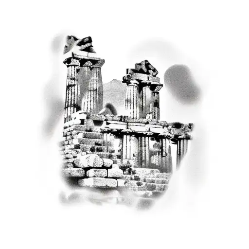 Lindos Acropolis With Ocean Background