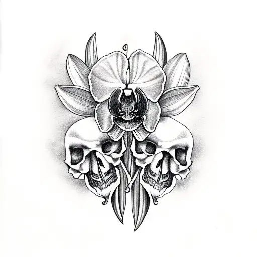 Orchid With Skulls