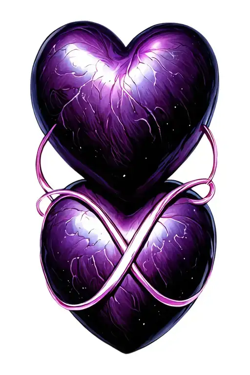Two Purple Hearts With Infinity Symbol In The Middle