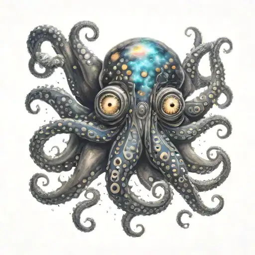 A Cosmic Kraken With Eyes Made Of Galaxies And Stars