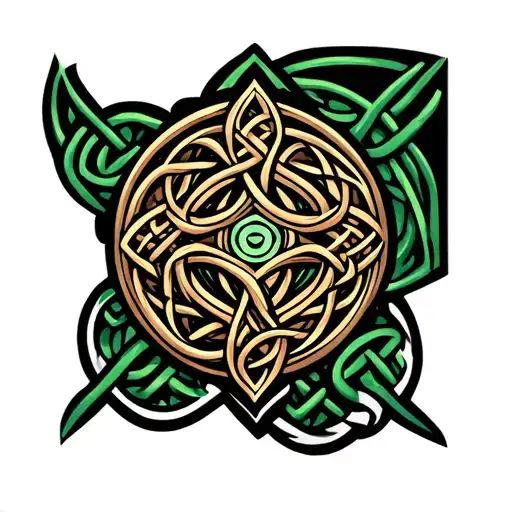 Celtic Tribal Inspired Design Featuring Iconic Symbols