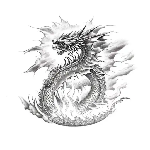 Fierce Dragon Breathing Fire