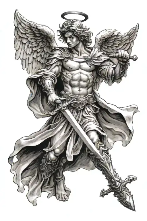 Angel Holding A Sword