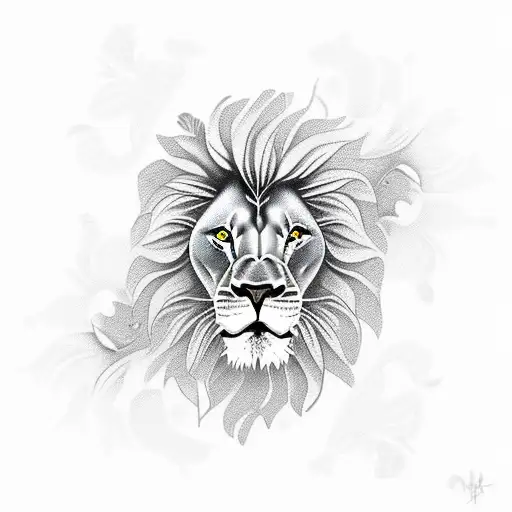 Lion With Flowers