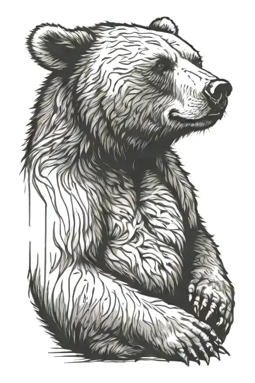 Bear Tattoo Over Self Harm Scars